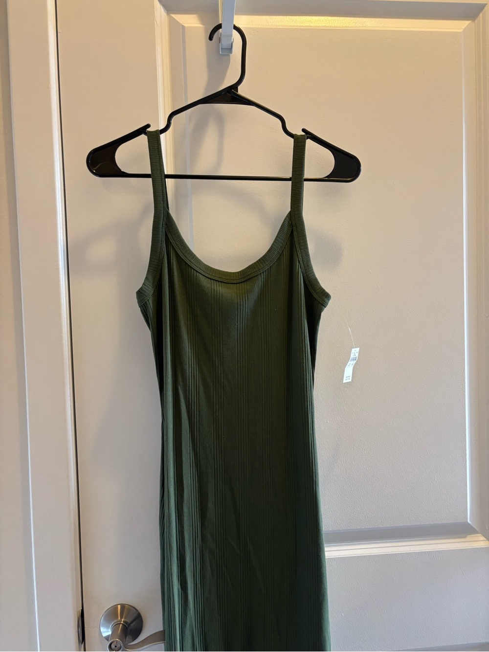 Women’s Olive Green Ribbed Tank Dress